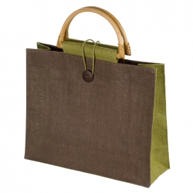 Jute bag with bamboo grip | 6753809