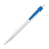 White plastic ballpen with coloured clip; cod produs : 1865604