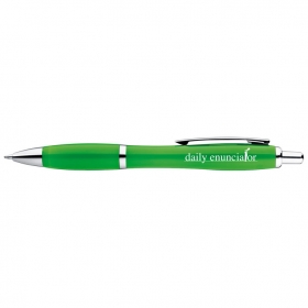 Multicolour plastic ball pen with metal clip;1167909