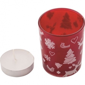 Decorated glass candle holder | 5039-08