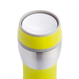 Double wall leak proof push mug lime;P432.397