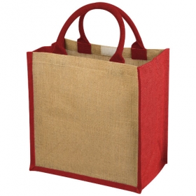 Chennai Jute gift tote nat-red;12013403