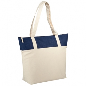 Jute and Cotton Zippered Tote;12018303