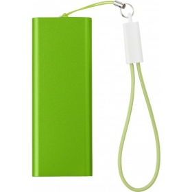 Aluminium power bank with Li-polymer 2000mAh, Light green;7093-19